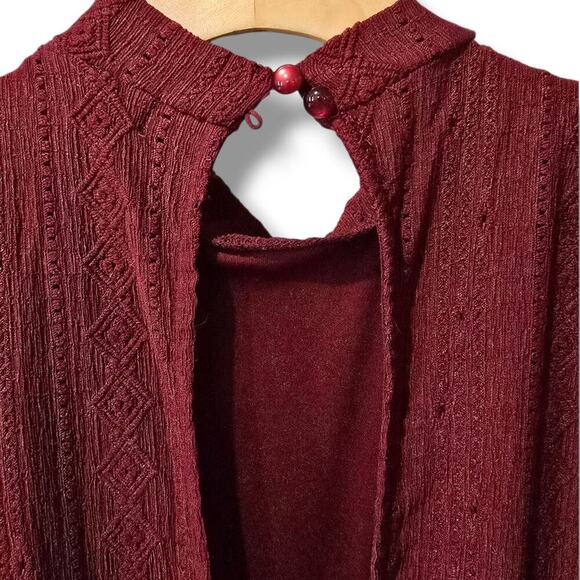 Max + Ash Burgundy Sleeveless Button-Back Lined Jumpsuit with Women’s Medium - Picture 4 of 9